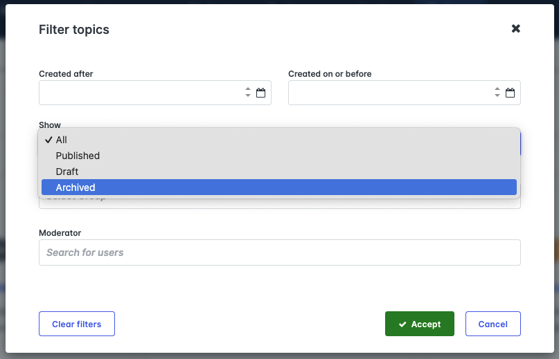 admin filter for forum posts by status.png