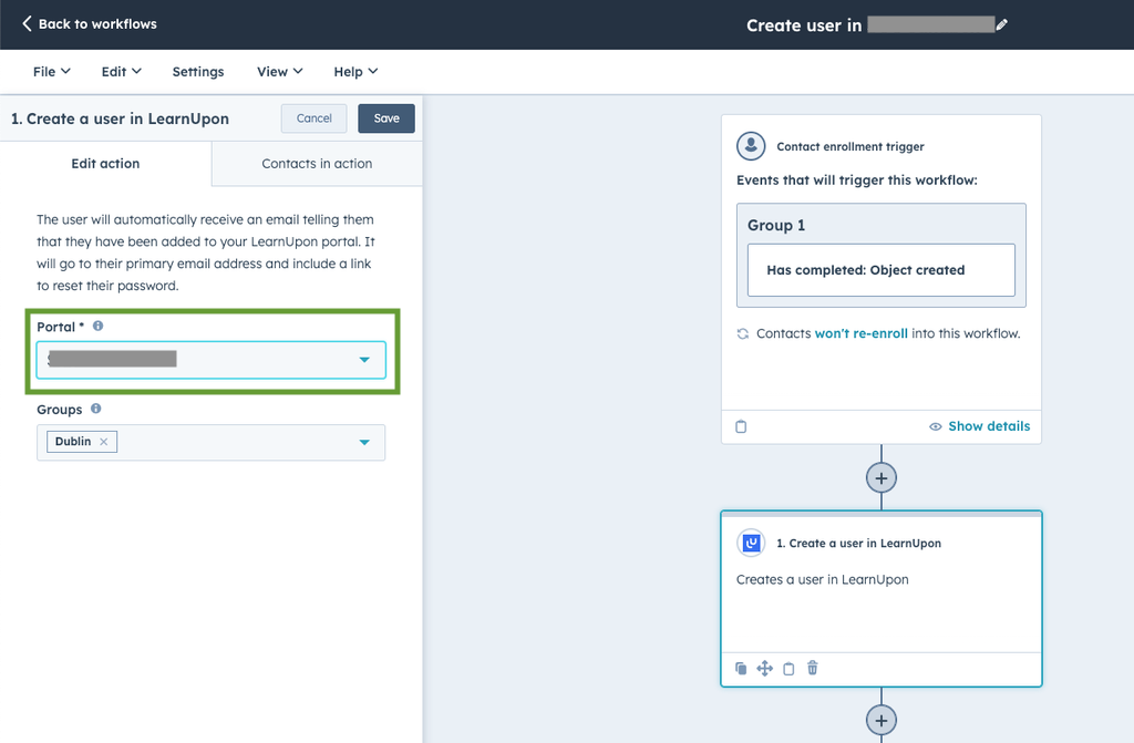 hubspot select a portal within an action.png
