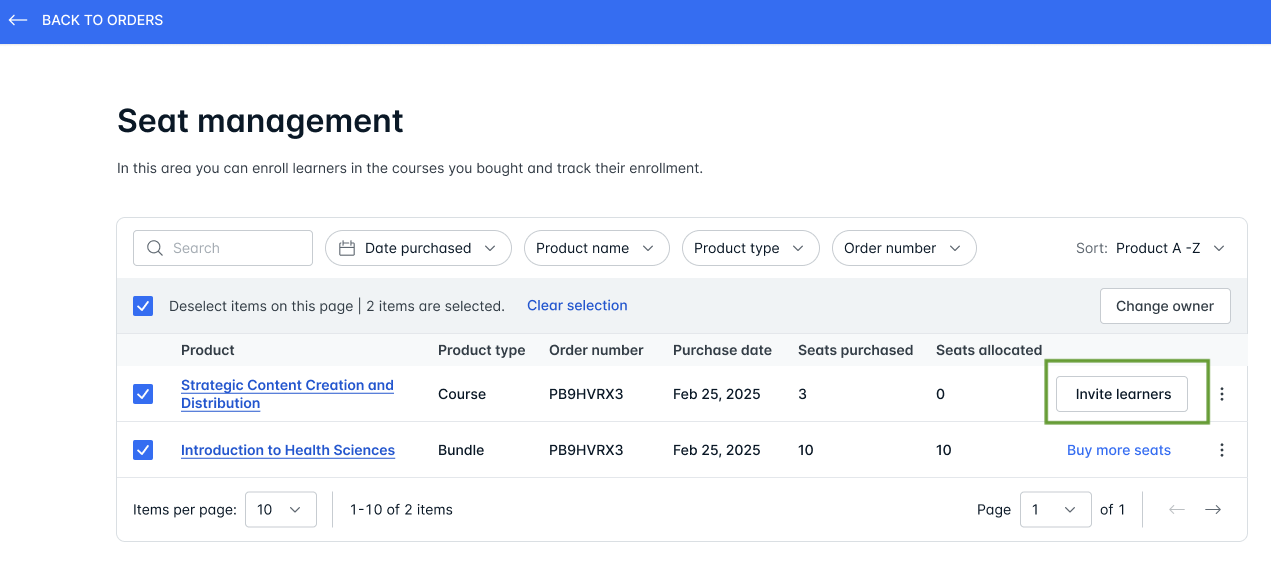 seat management page with invite learners and buy more seats options.png