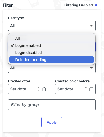 filter for deletion pending users.png