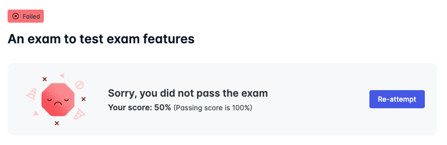 exam failed view with re attempt option.png